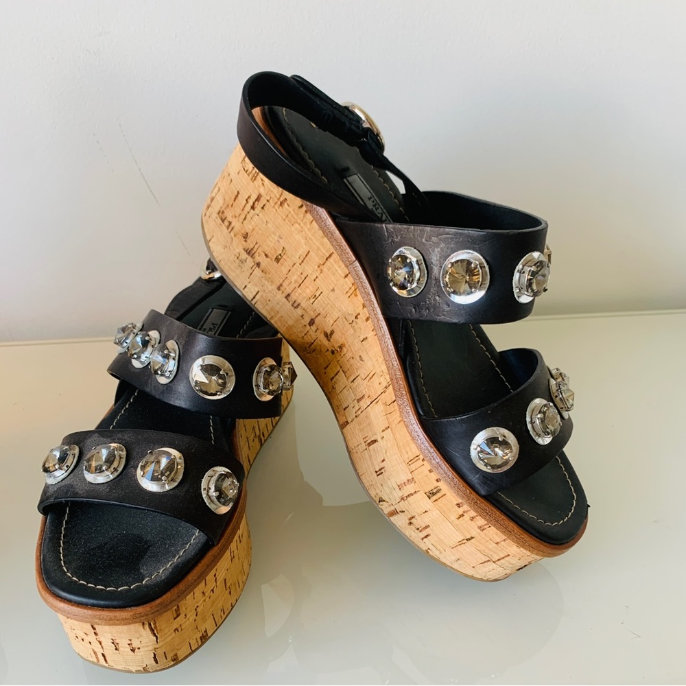 PRADA SANDALS PLATFORM BLACK
